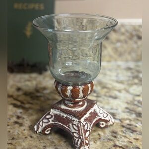 Rustic Glass Candle Holder